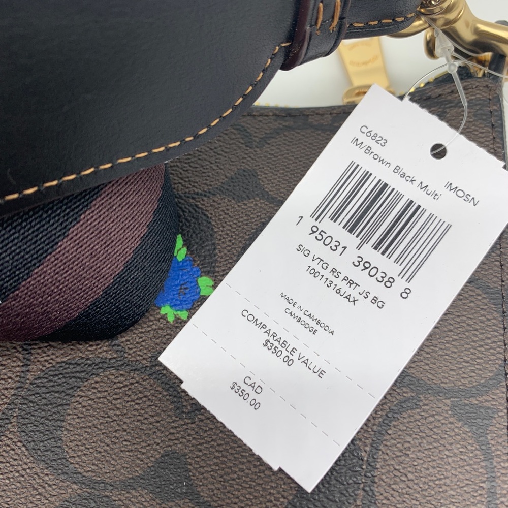 Coach 
Jes Baguette In Signature Canvas With Vintage Mini Rose Print - Picture 5 of 10